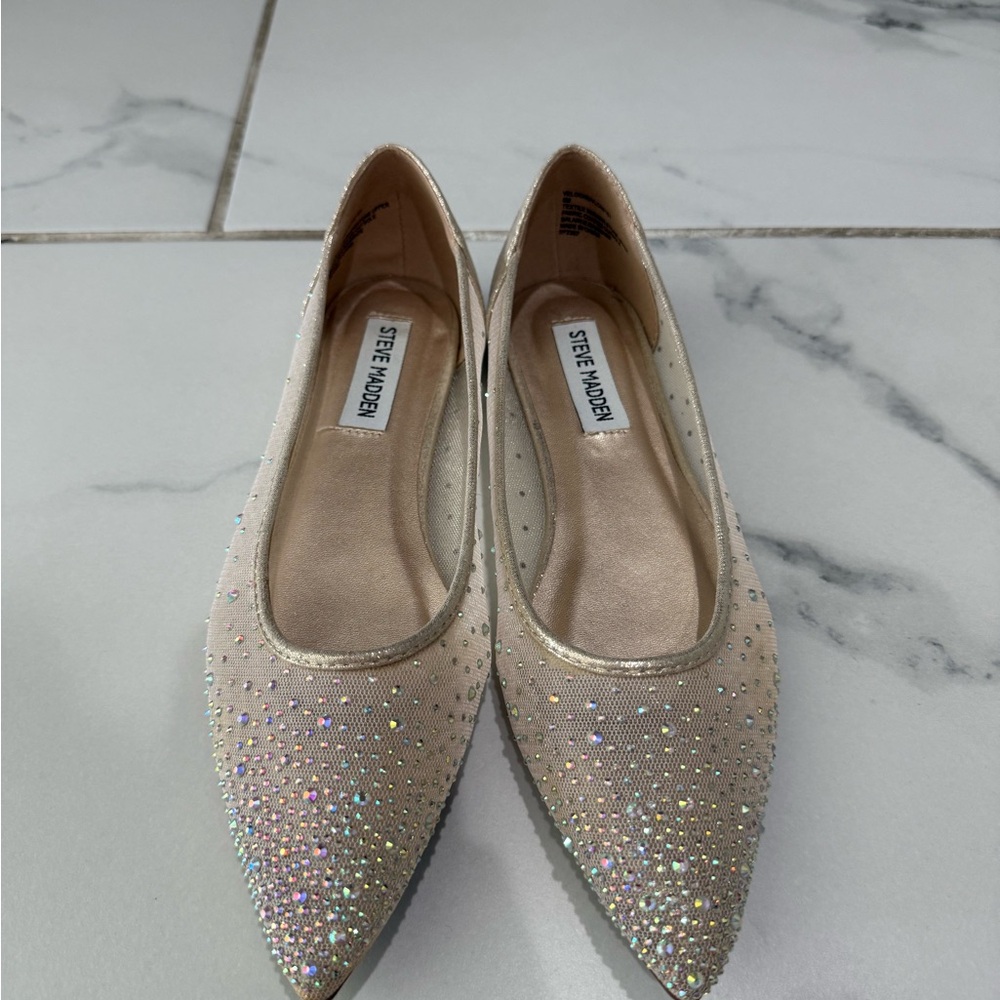 Steve Madden Glittering Beige Flats
